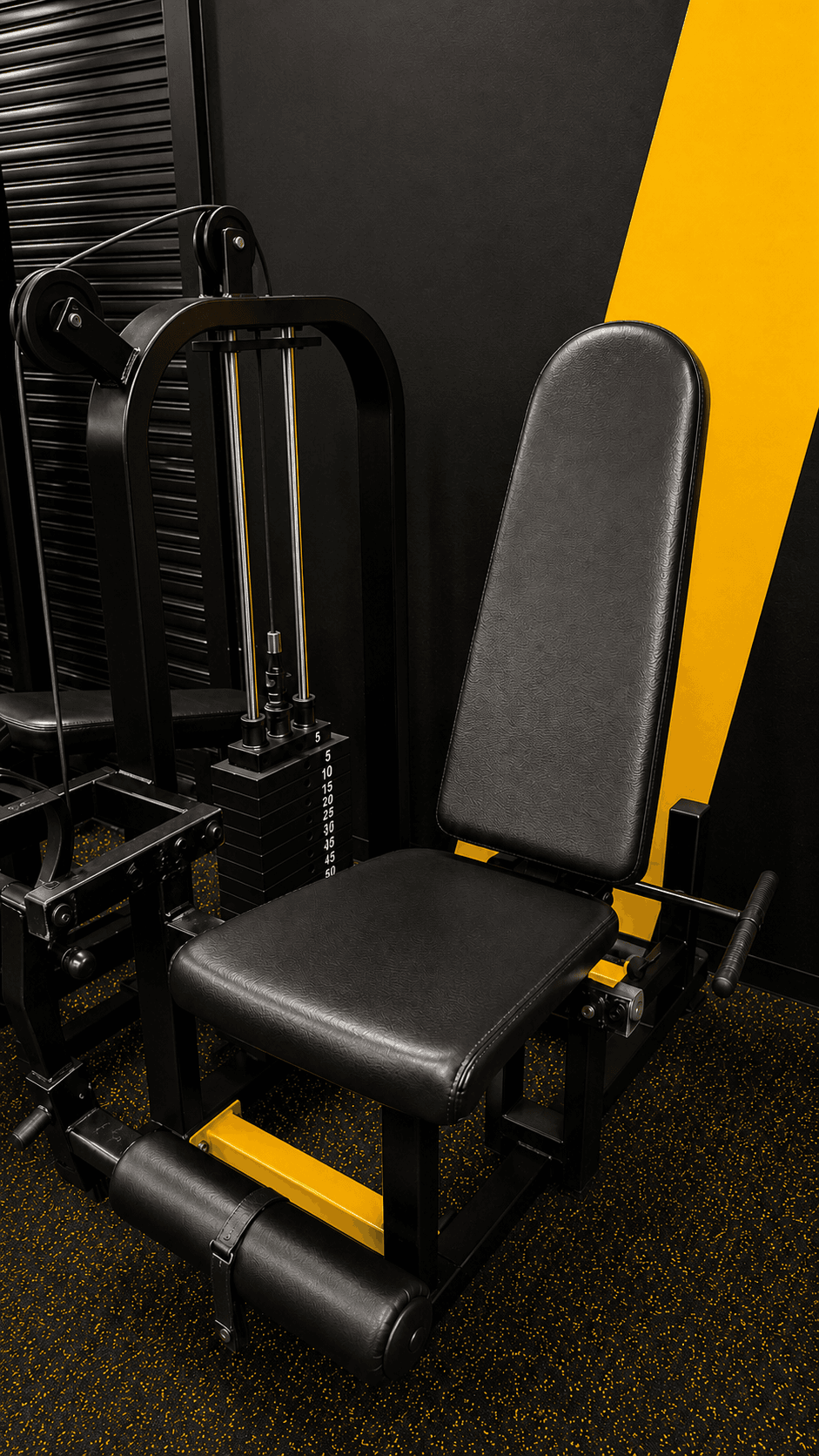 Leg extension machine at Goodlife Fitness Kumbhari