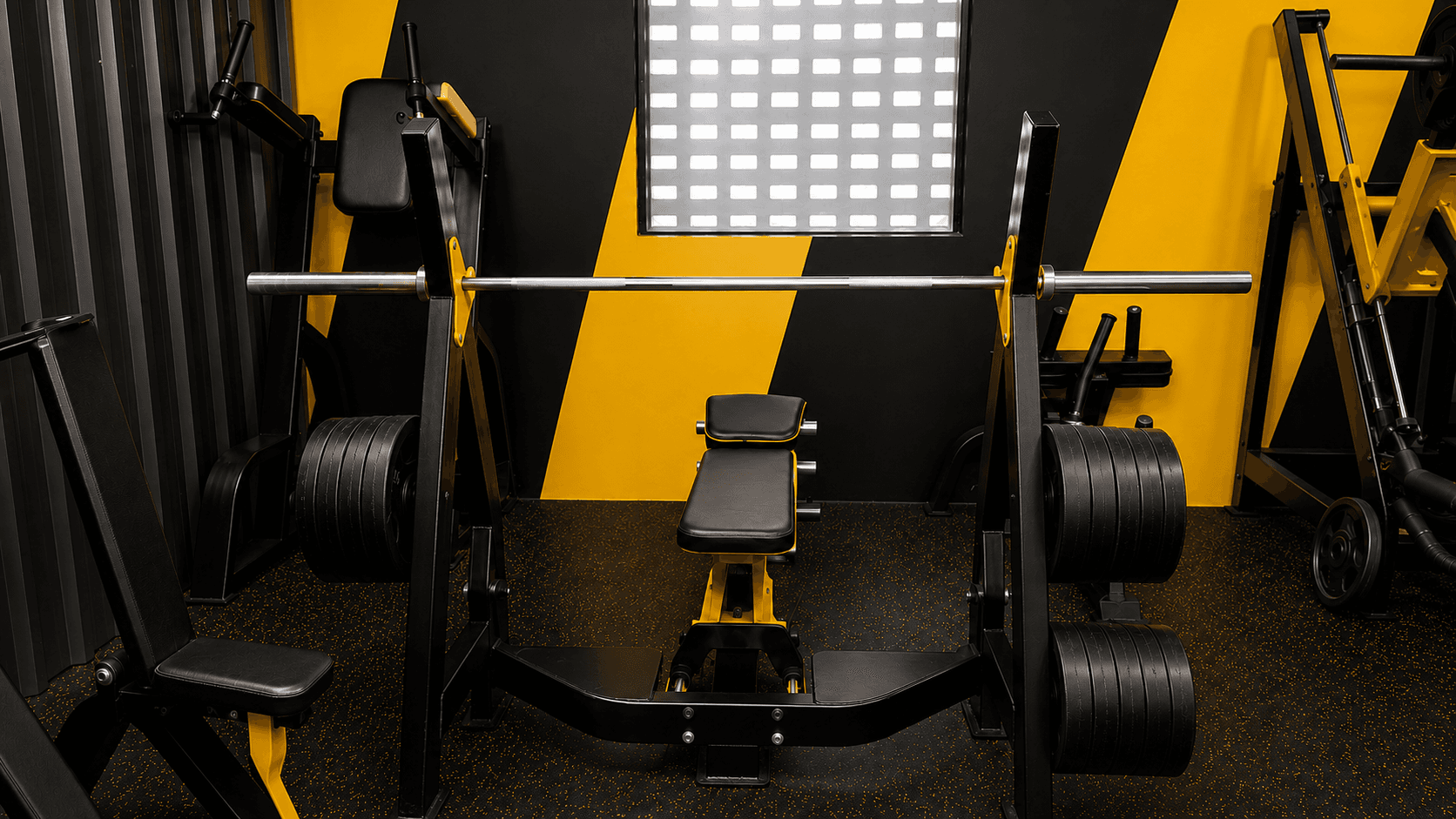 Bench press station at Goodlife Fitness Kumbhari